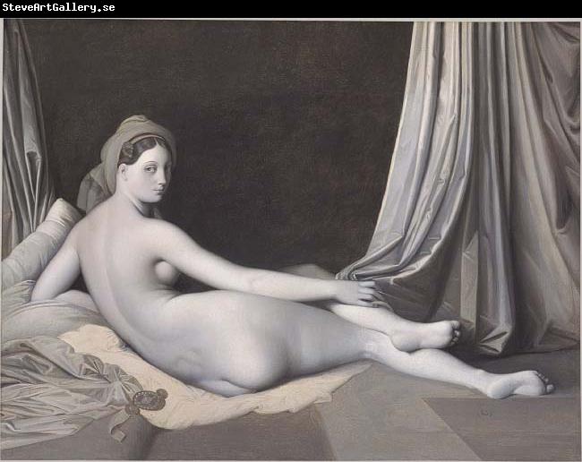 Jean Auguste Dominique Ingres Odalisque in Grisaille